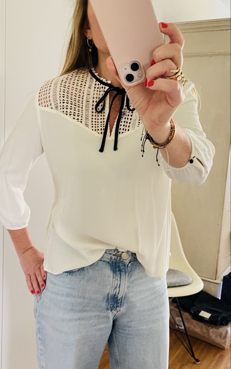 Camicette: OUI SET Bluse Top mit Spitze, Gr. 36 – Usato da Küsnacht ZH venduto da madrilena77 8