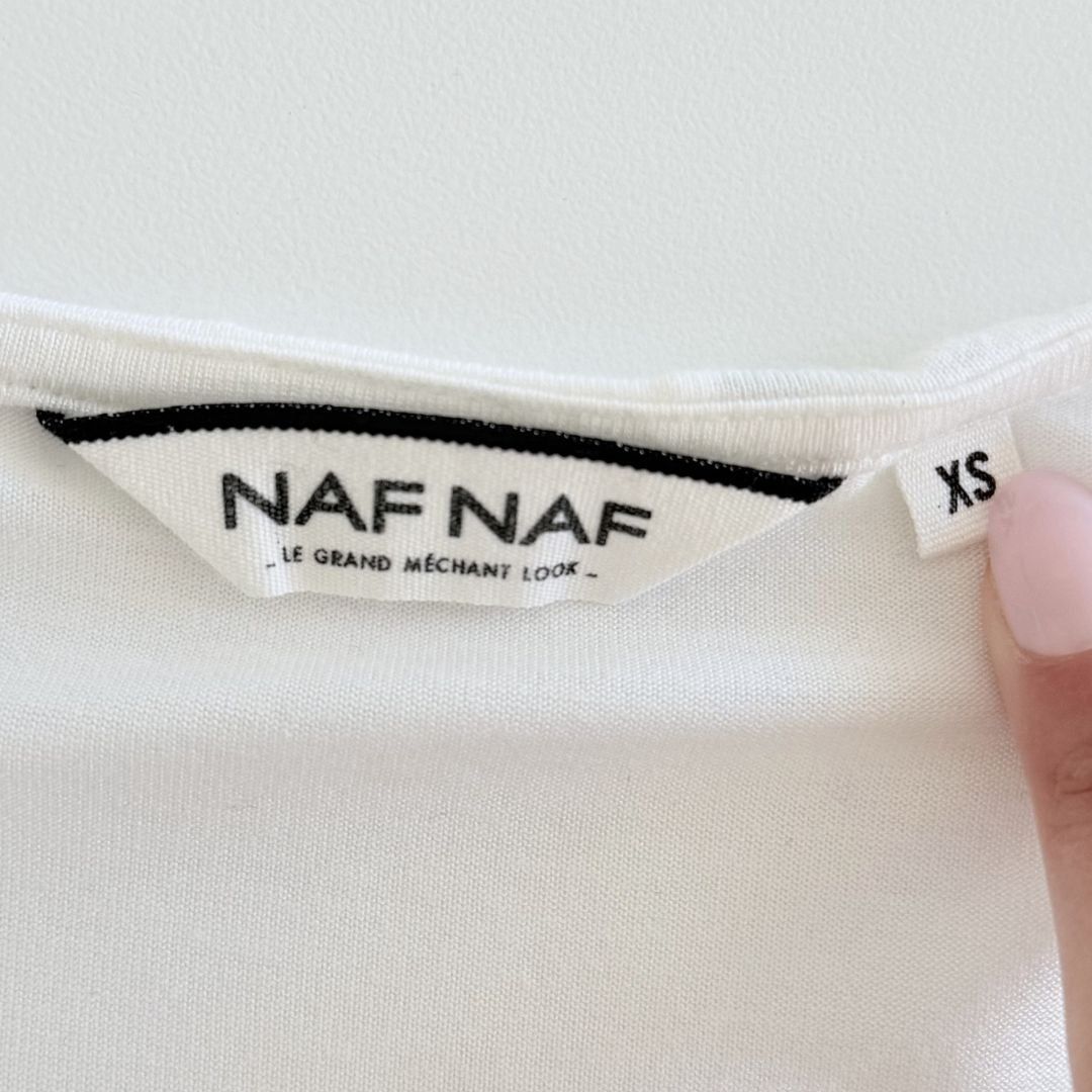 Nafnaf Top: NAF NAF Top Blanc - Taille XS – Usato da Vevey venduto da secondlifevevey 3
