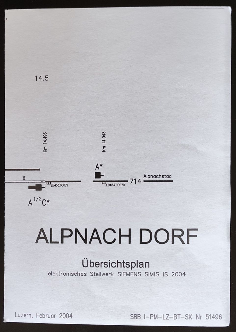 SBB/CFF/FFS Documenti: Übersichtsplan SBB Alpnach Dorf 2004 – Usato da Biberist venduto da Slick