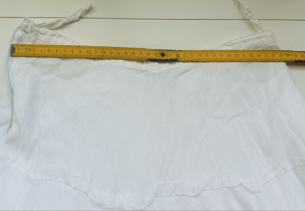 Gonne: White tiered cotton skirt, from India – Usato da Vevey venduto da ledidream 5
