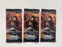 3x Weiss Schwarz Attack On Titan Vol. 1 Booster
