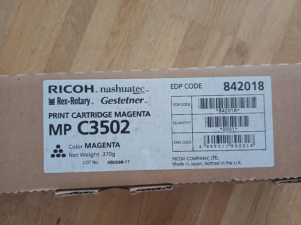 Druckerpatronen & Toner: Druckertoner MP C3502 Magenta – Gebraucht aus Goldach von michael.hermann