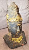 Buddha-Büste, schwarz / gold, Deko Statue, Vintage