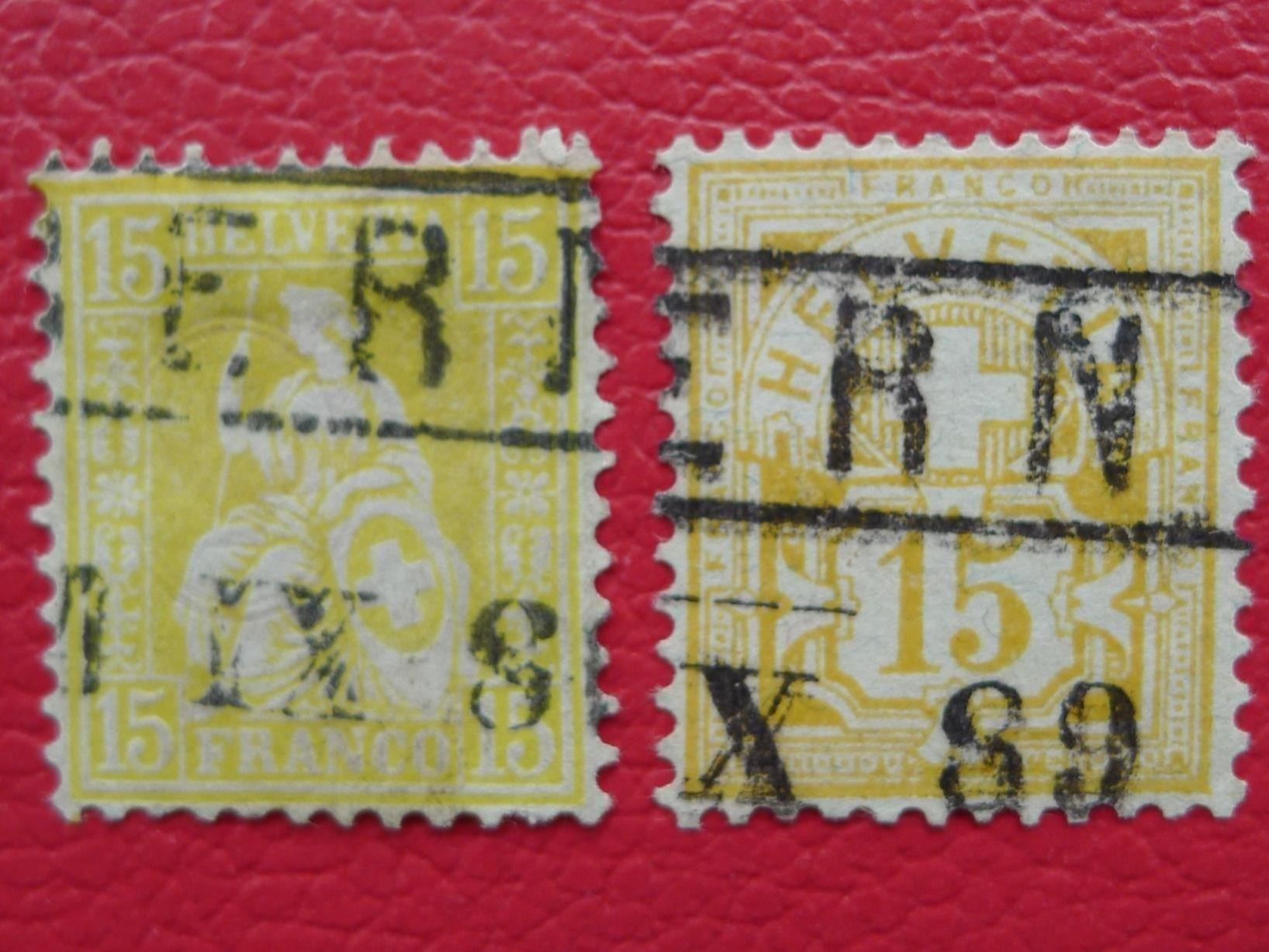 Alle Briefmarken: 1889, DUO von BERN: Nr.39+63A mit Transit-Stempel, sauber. – Gebraucht aus Sursee von Luzernerraute