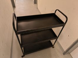 Servierwagen dreistöckig Metall schwarz