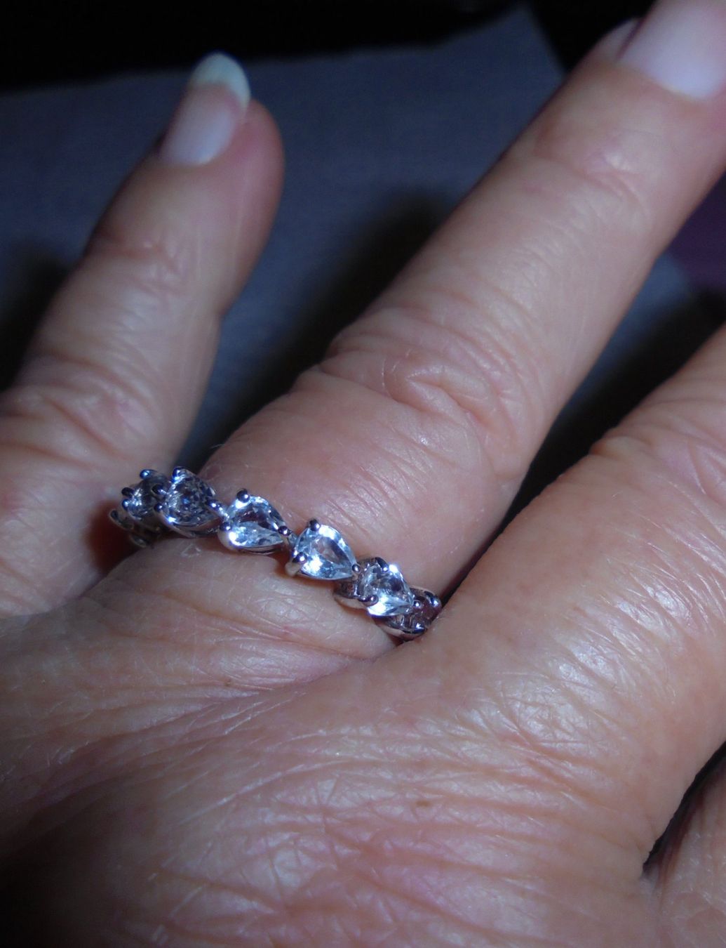 Ringe: Echtschmuck: Eternity-Ring mit Weissem Topas, Silber 53/17 – Neu (gemäss Beschreibung) aus Zuchwil von maumauchi 8