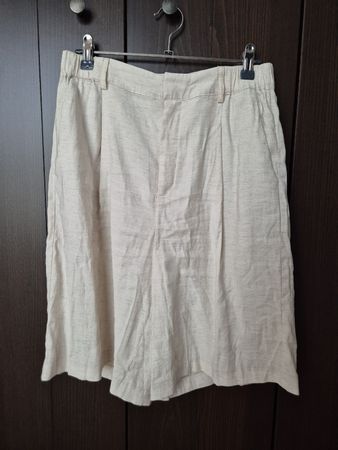 KAFFE Leinen-Bermuda / Shorts – Beige / Natur – Gr. 36