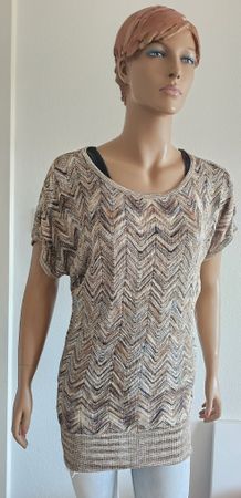 Schönes Sommer-Top mit Zickzack-Muster, Gr. L INC
