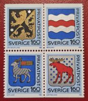 SCHWEDEN VIERERBLOCK WAPPEN GOTLAND MEDELP 1983** POSTFRISCH