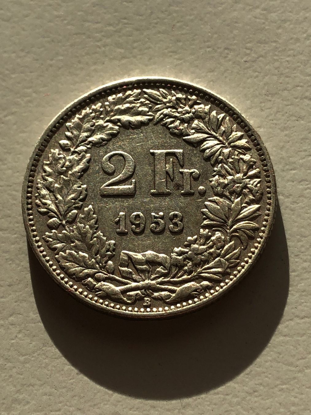 Alle Münzen: 2 Fr. 1953 – Gebraucht aus Schötz von Odpa