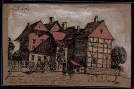 Handgemalt: Wolfenbüttel, Fachwerkhäus