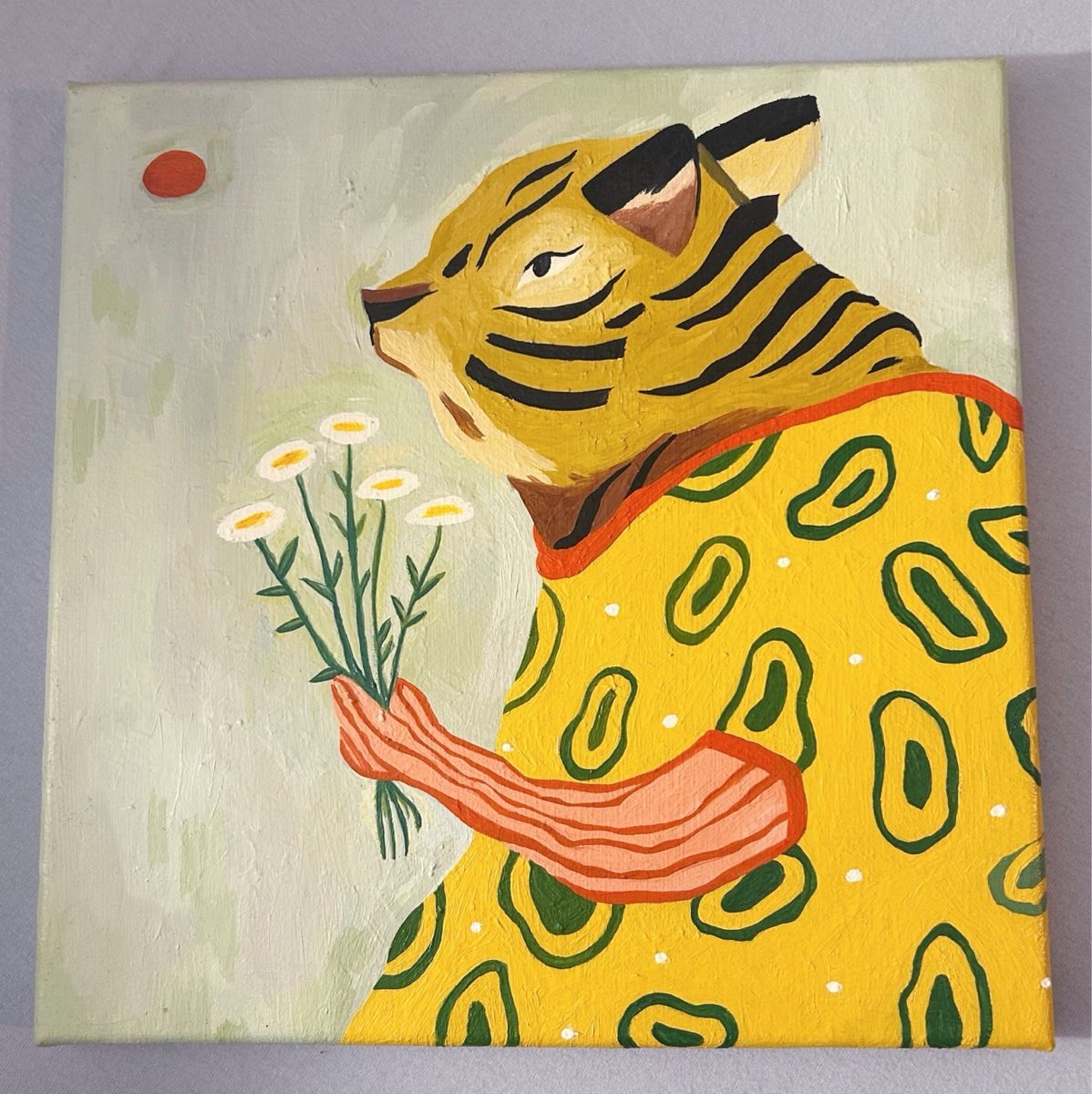 Dipinti: Ölgemälde "Tiger mit Gänseblümchen", Original Kunstwerk – Usato da Rapperswil SG venduto da so__lga 4