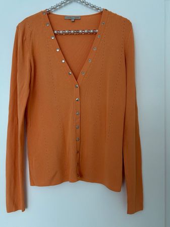 Collection Anis Strickjacke, Gr.38, Orange, stretch