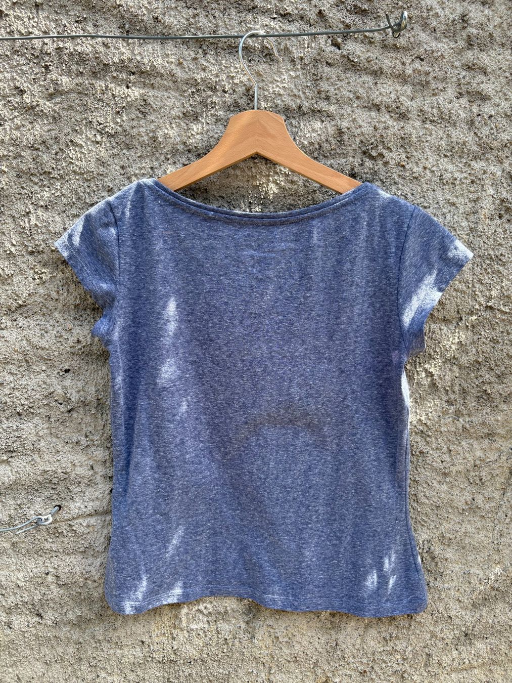 T-shirt: Boatneck T-Shirt midlength // mittellanges Top blau – Usato da Wittnau venduto da cel_j8w9 2