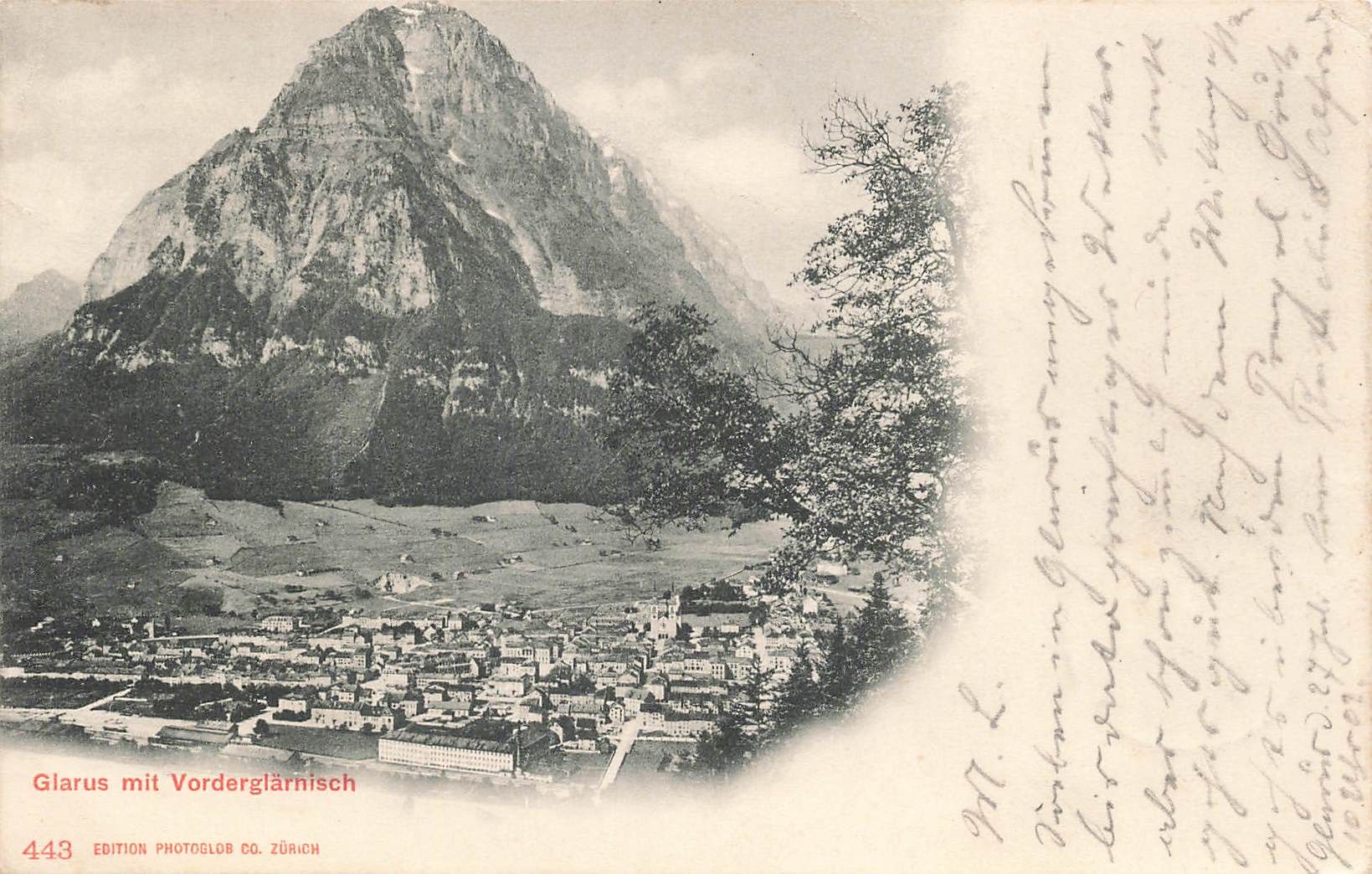 Cartoline postali: Glarus (GL) Glarus mit Vorderglärnisch – Usato da Biasca venduto da Blenio71
