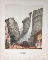 Lauterbrunnen Staubbach   Farblithographie 1856
