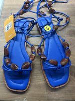 Farmrio Blue Lace-Up Sandals Size 40 eur