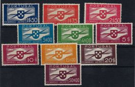 Portugal 1936/41 c1-c10 Hélice Air Mail MH*
