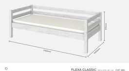 Bettgestell FLEXA weiss mit Rost und Matratze