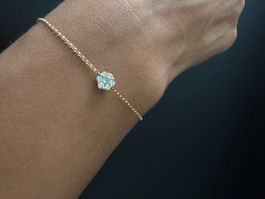 Armband 750 Gelbgold Zirkonia Blume Neu