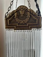 ART DECO Hängelampe / Massiv-Messing patiniert / Replikat 