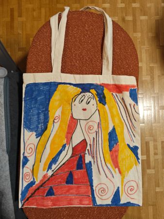 Tote-bag avec dessin à la main