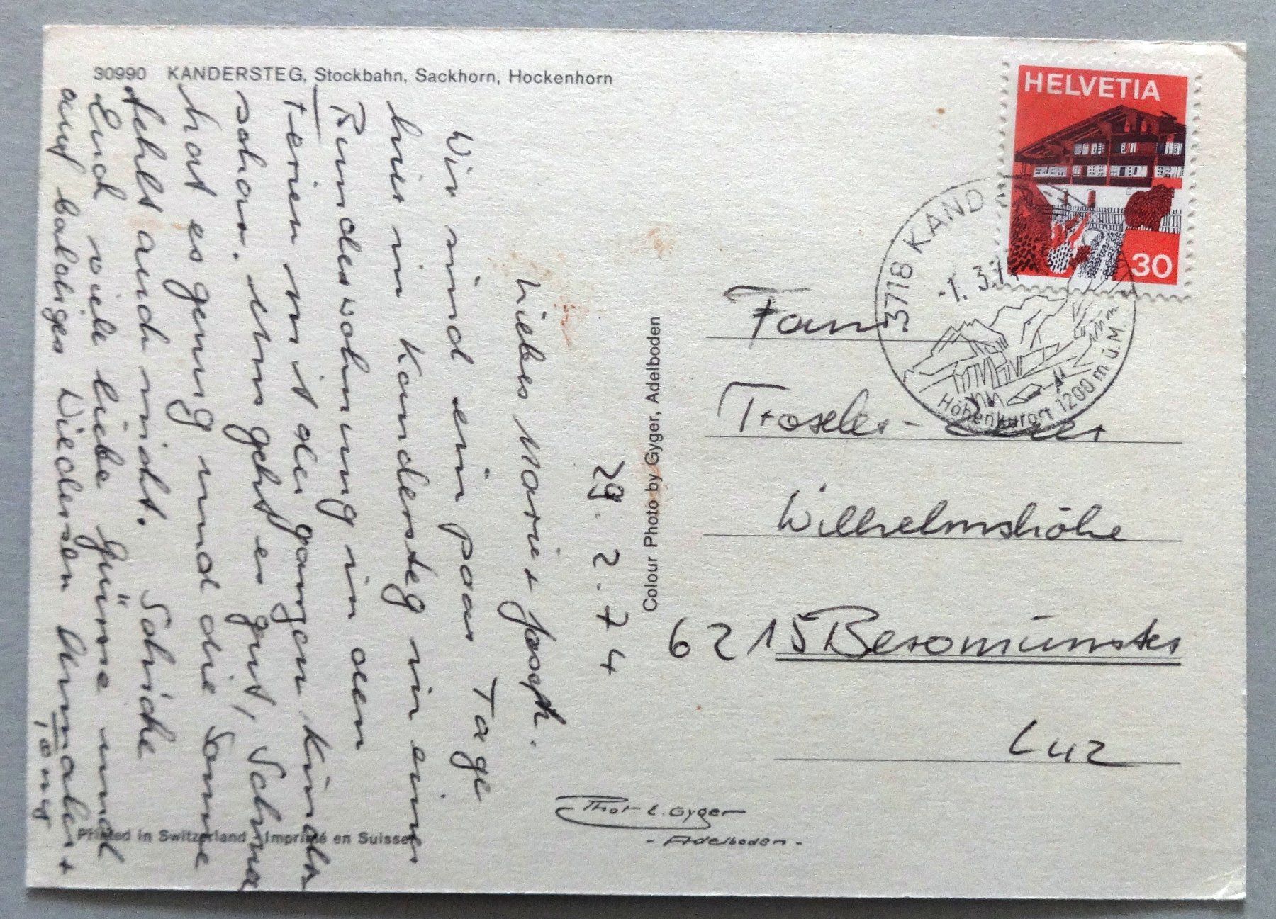 Cartes postales: Kandersteg, Stockbahn – Défectueux à Fétigny par Billy2miny 1