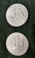 2 Gedenkmünzen Elizabeth II 1977 Silber 25 Pence Set