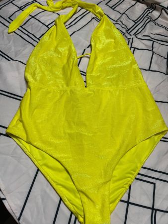 Calzedonia Tuta da bagno colore limone Lurex 👌M/L-nuovo