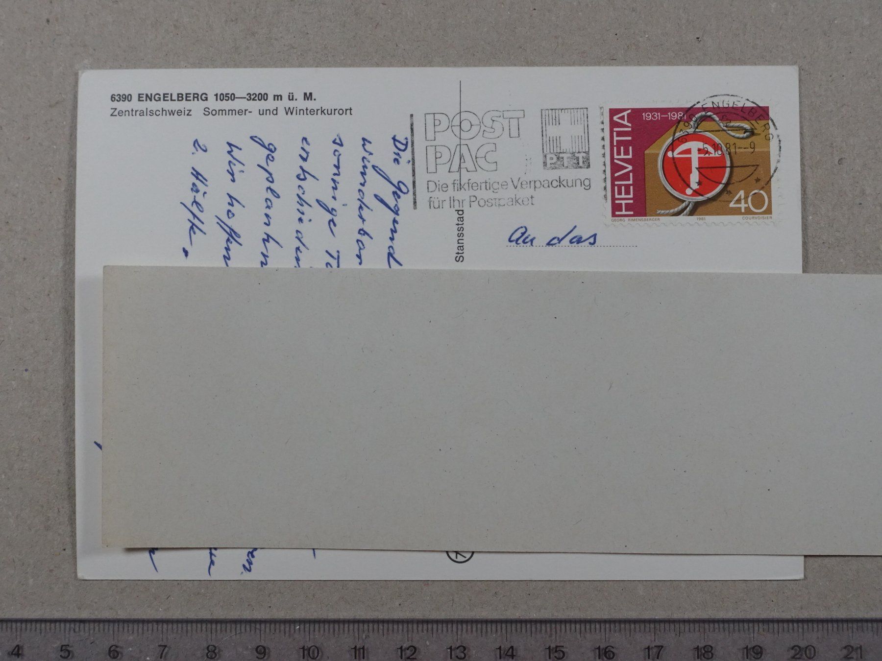 Cartoline postali: Engelberg, 1981 – Usato da Lenzburg venduto da fh1 1
