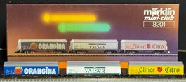 Märklin 8201 Spur Z Wagen-Set 'Schweizer Mineralwasser'