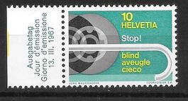 Abart 446.3.01c ** Retouche vor Wertziffer 10 nach A 1967