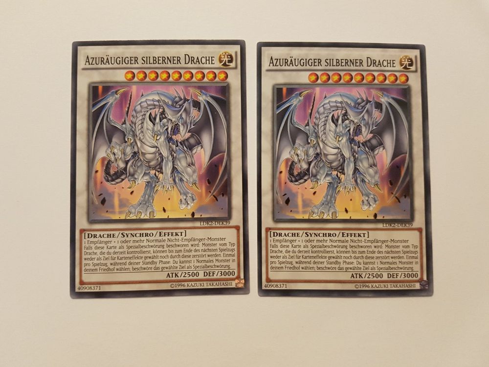 Yugioh Karte Azuräugiger Silberner Drache - Secret Rare 1. Auflage Deutsch