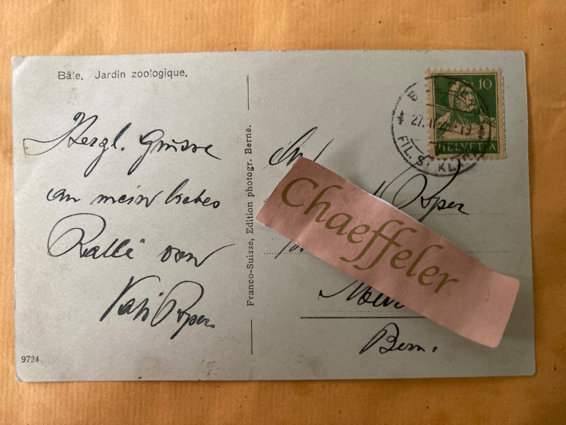 Cartoline postali: Basel, Zoologischer Garten – Usato da Zürich venduto da Chaeffeler 1