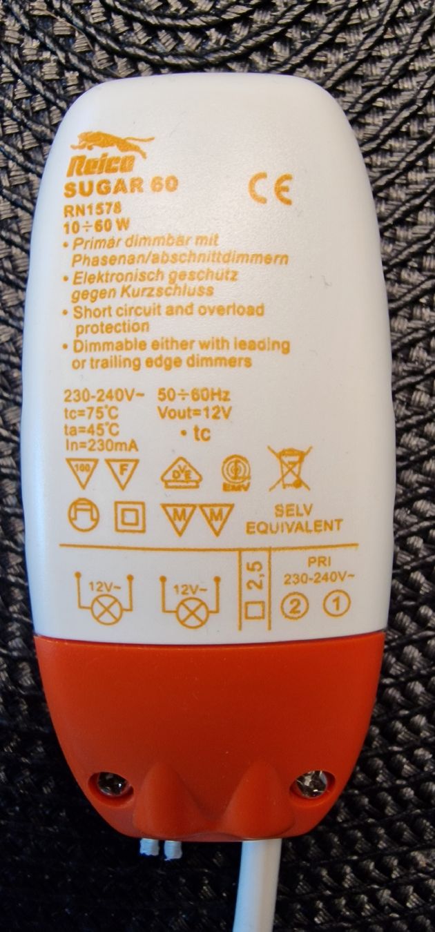Componenti elettronici: 7x Transformator Reico SUGAR 60 -  RN1576 48 /Halogenlampen – Usato da Stüsslingen venduto da dolphine_blue 1