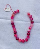 AGATE ROSE Lot de 23 perles rondes à facettes 14mm