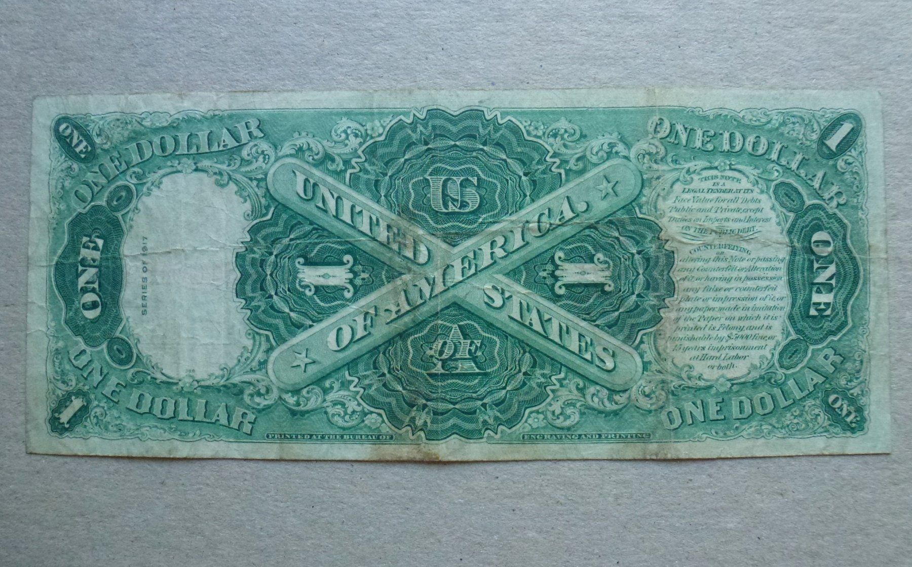 Banknoten: USA ++ 1 Dollar 1917 – Gebraucht aus Walkringen von Casablanca777 1