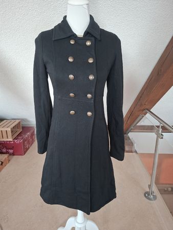 Mantel MNG schwarz doppelreihig Herbst Gr. XS guter Zustand