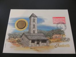 Münzbrief Andorra 1 Diner 1983 - 1984
