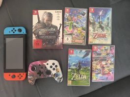 Nintendo Switch + Controller + 5 Spiele