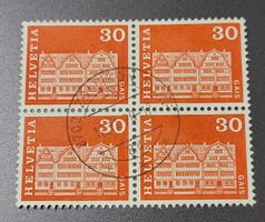 Nr.416 Viererblock mit Vollstempel Zollikon briefmarke