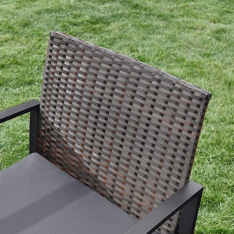Set di tavolo e panche: Gartenmöbel Set Polyrattan 3-teilig Braun Grau LUNAR – Nuovo e nell'imballaggio originale da Lachen SZ venduto da MAMORU-MOEBEL 4