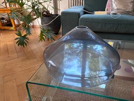 Lampenschirm Glas grau blau,70er,gebraucht