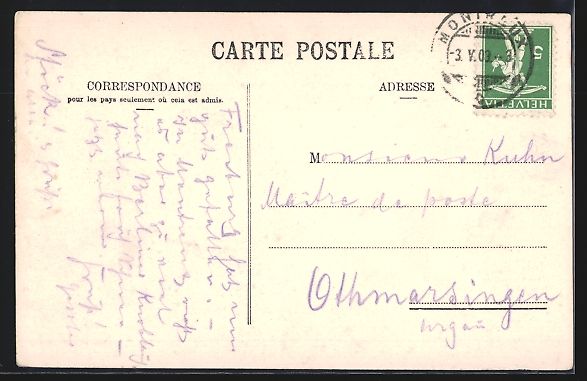 Ansichtskarten: AK Montreux, Les Planches, 1909 – Gebraucht aus Berlin von bartko-reher 1