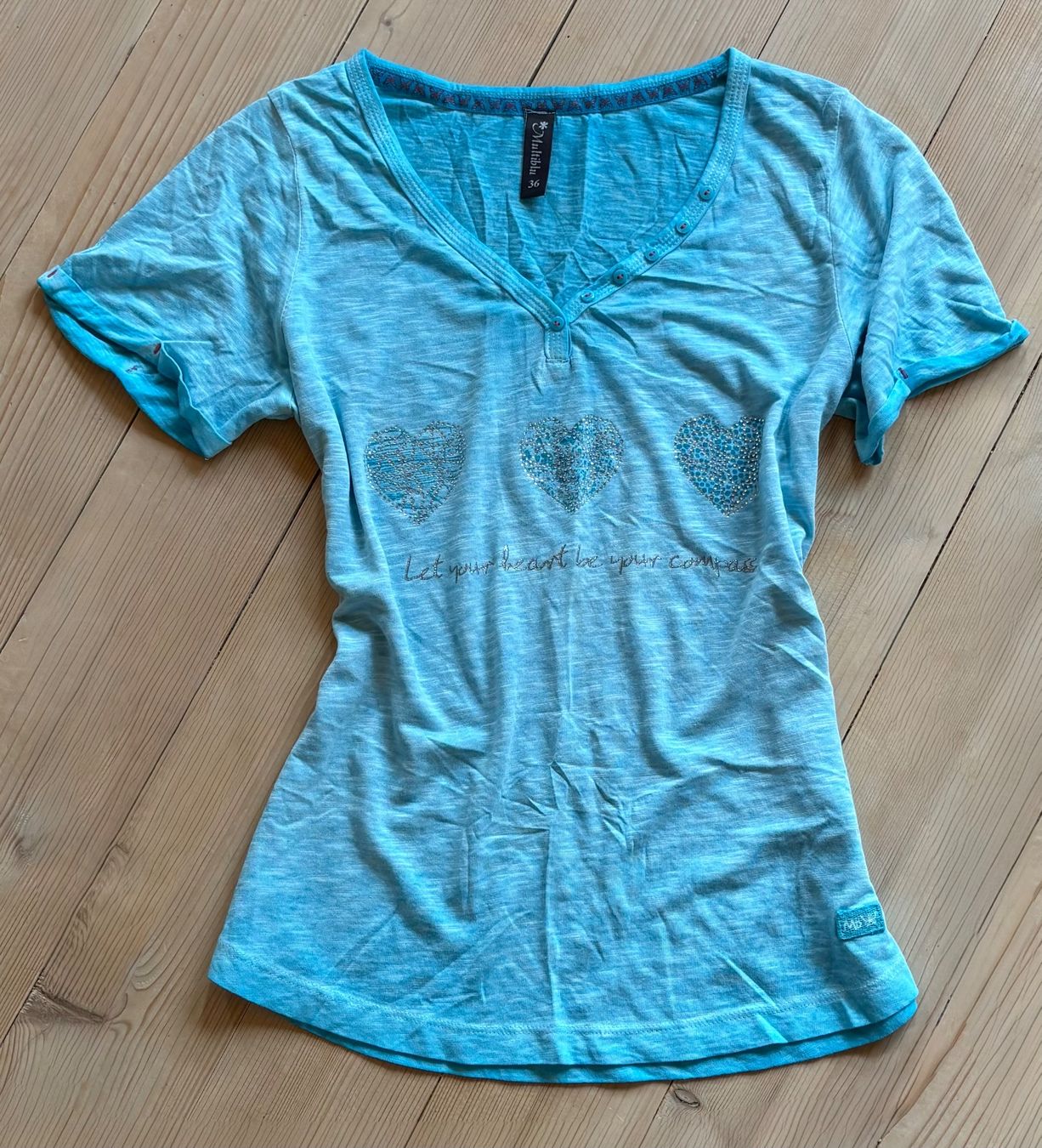 Tops: Top /Shirt Print melliert,Herzen,Multiblu,Gr.36 – D'occasion à Siblingen par Vany_McDougall