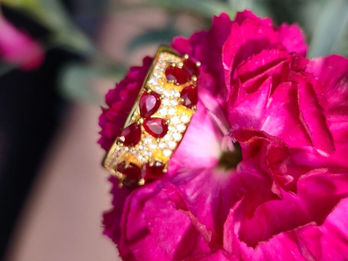 Anelli: Gold Ring mit echten Rubinen aus Massivem 925 Silber – Nuovo (secondo la descrizione) da St. Gallen venduto da GIULESGG 4