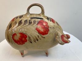 Altes Sparschwein           Keramik handbemalt