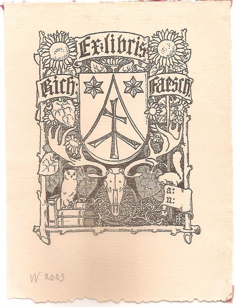 Stiche: Ex-libris héraldique Richard FAESCH, Basel. – Gebraucht aus Farvagny-le-Grand von OlivierFurrer