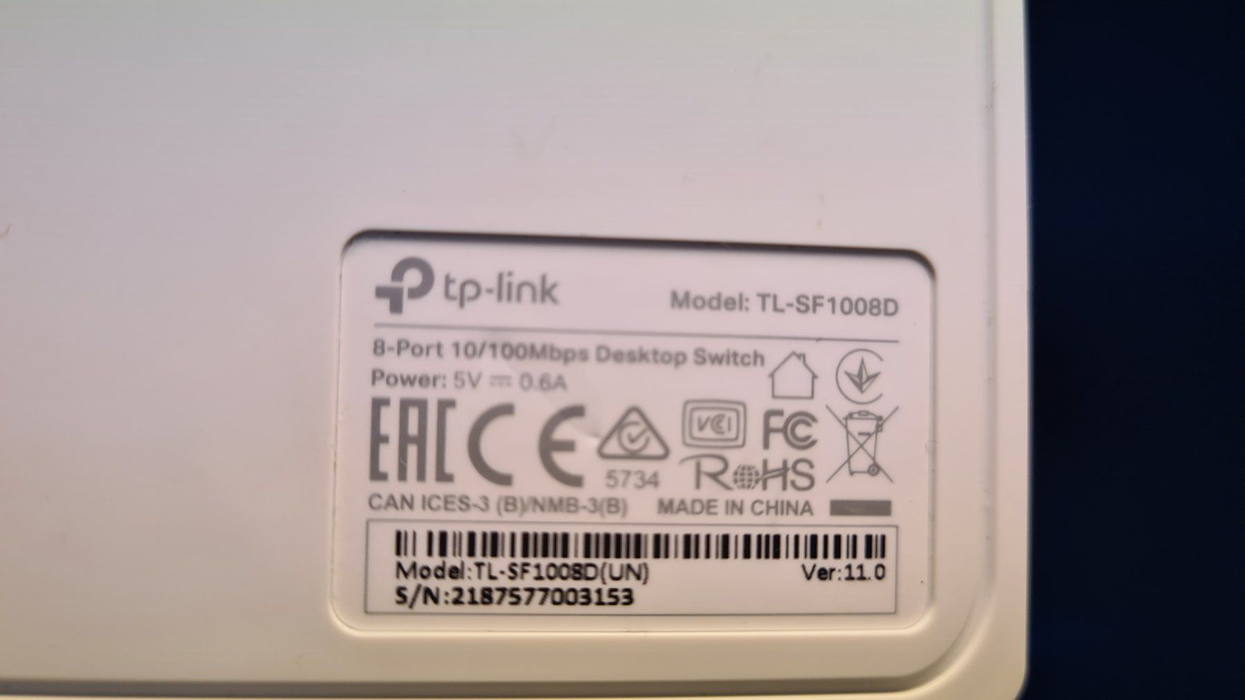 TP-Link Hub & Switch: 8-fach Switchport tp-link 10/100Mbps – Usato da Zürich venduto da Agios 2