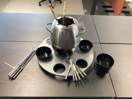 Fondue Chinois Edelstahl mit Drehplatte- Wiitergäh